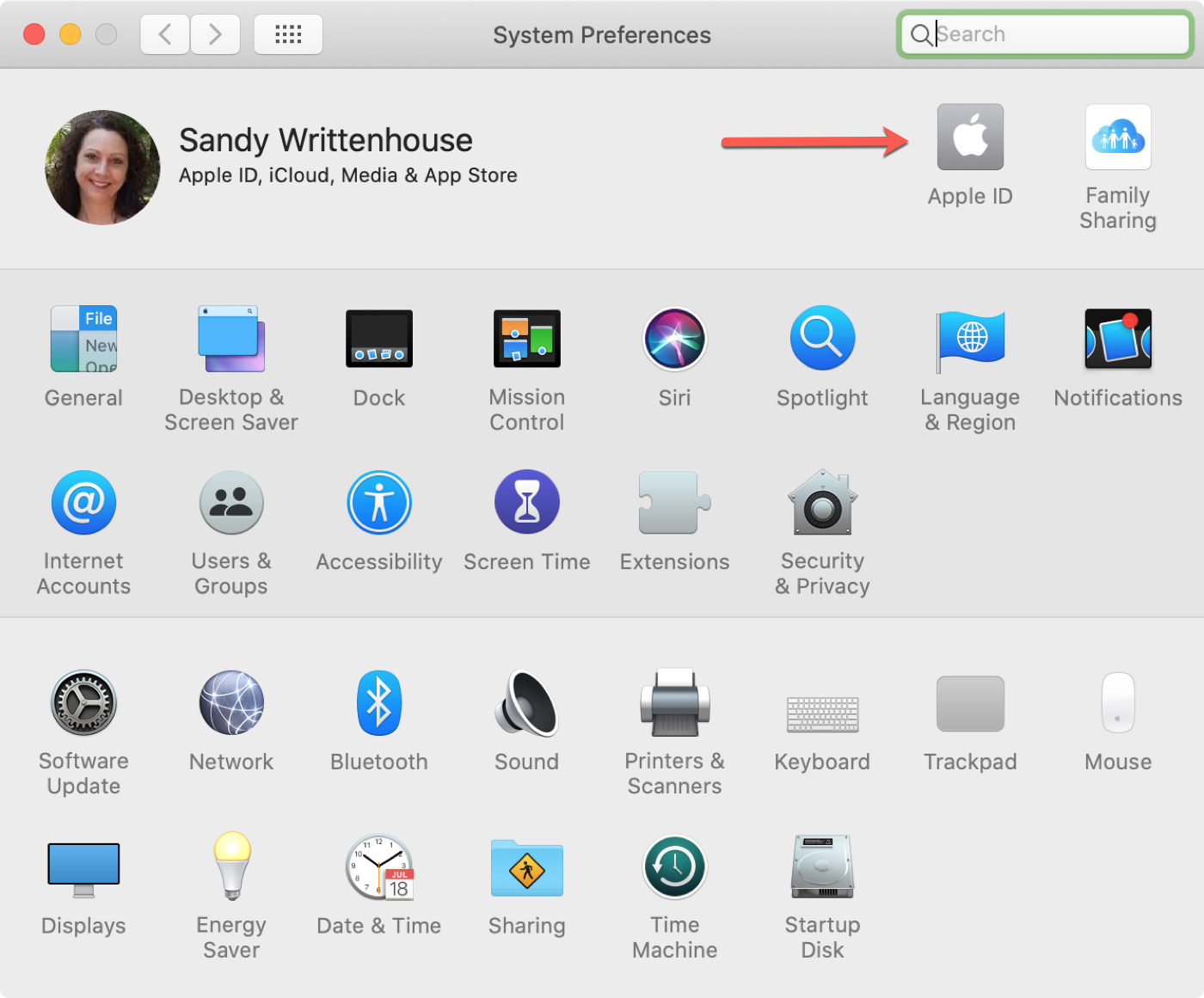 open apple id in system preferences to turn on icloud photo library