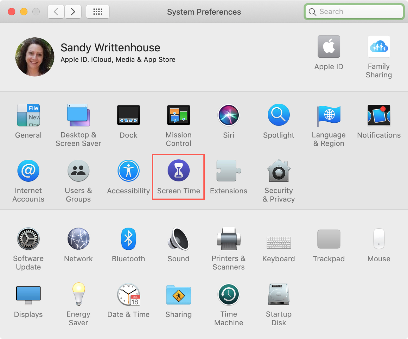 System Preferences Screen Time Mac