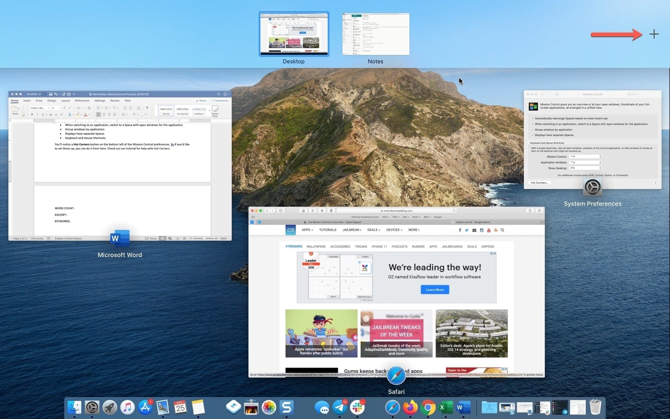 Add Desktop Mission Control 