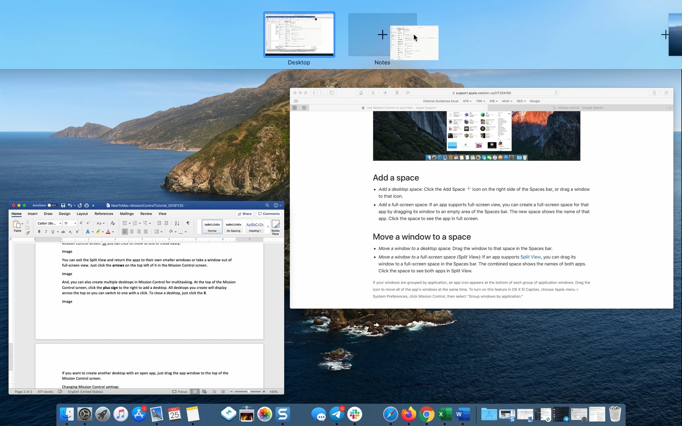 Add Window Full Screen Desktop Mission Control 