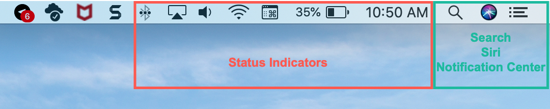 Mac Menu Bar Status Search Siri