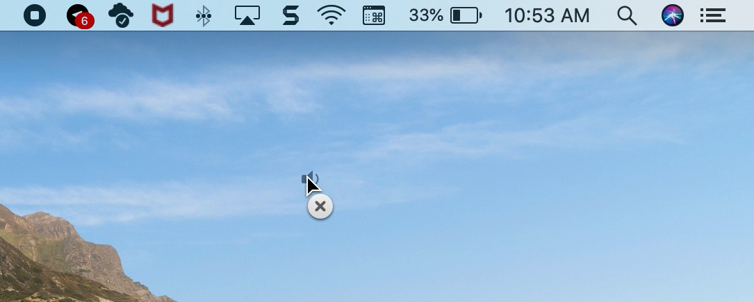 Remove volume from Menu Bar Mac