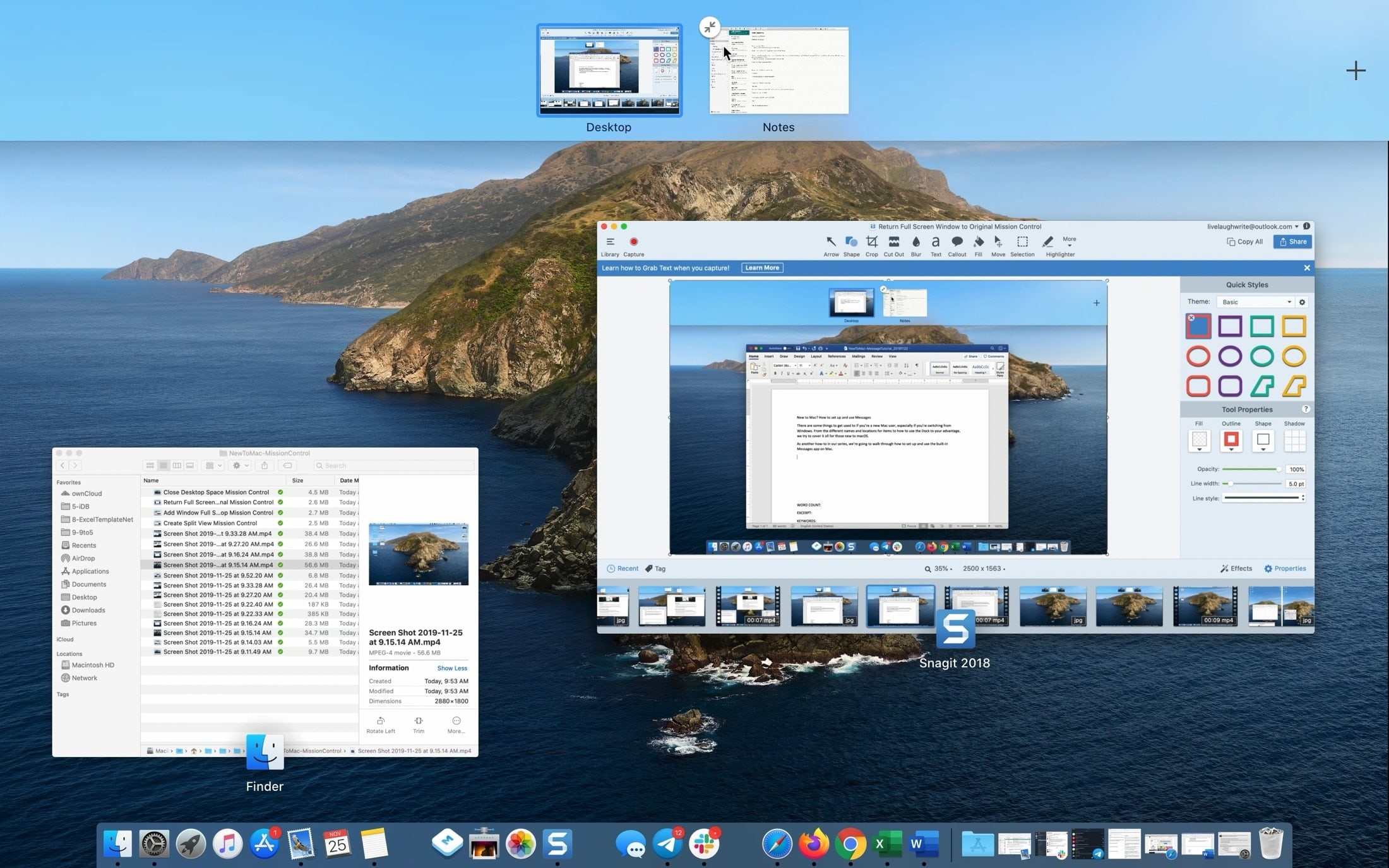 Return Full Screen Window to Original Mission Control