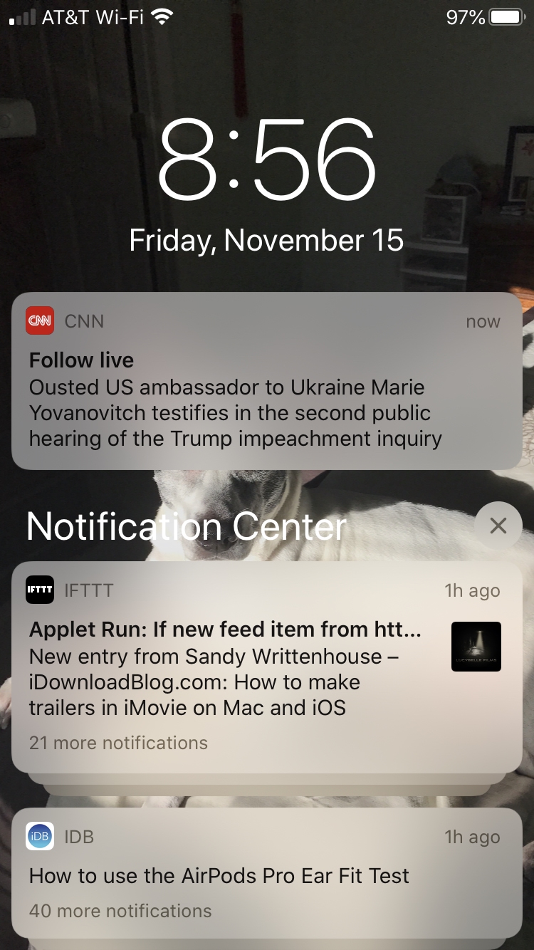 iPhone Notification Center