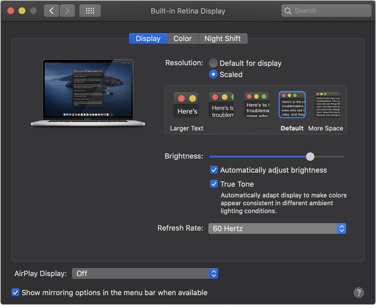 MacBook Pro Retina refresh rate