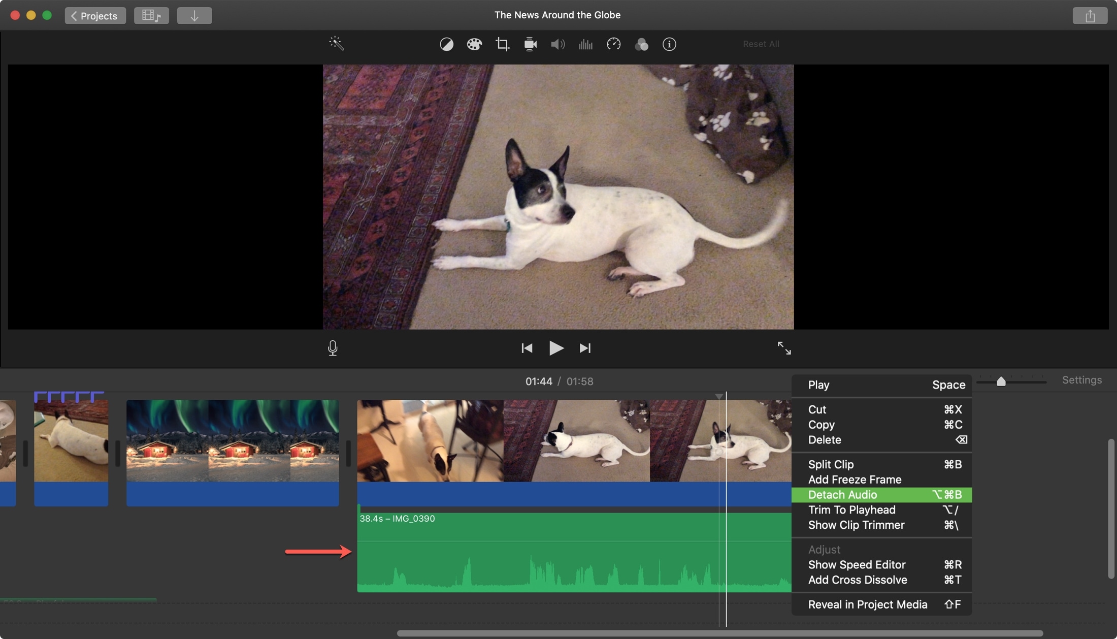 how to trim in imovie