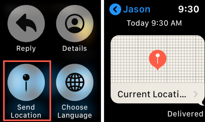 Apple Watch send location