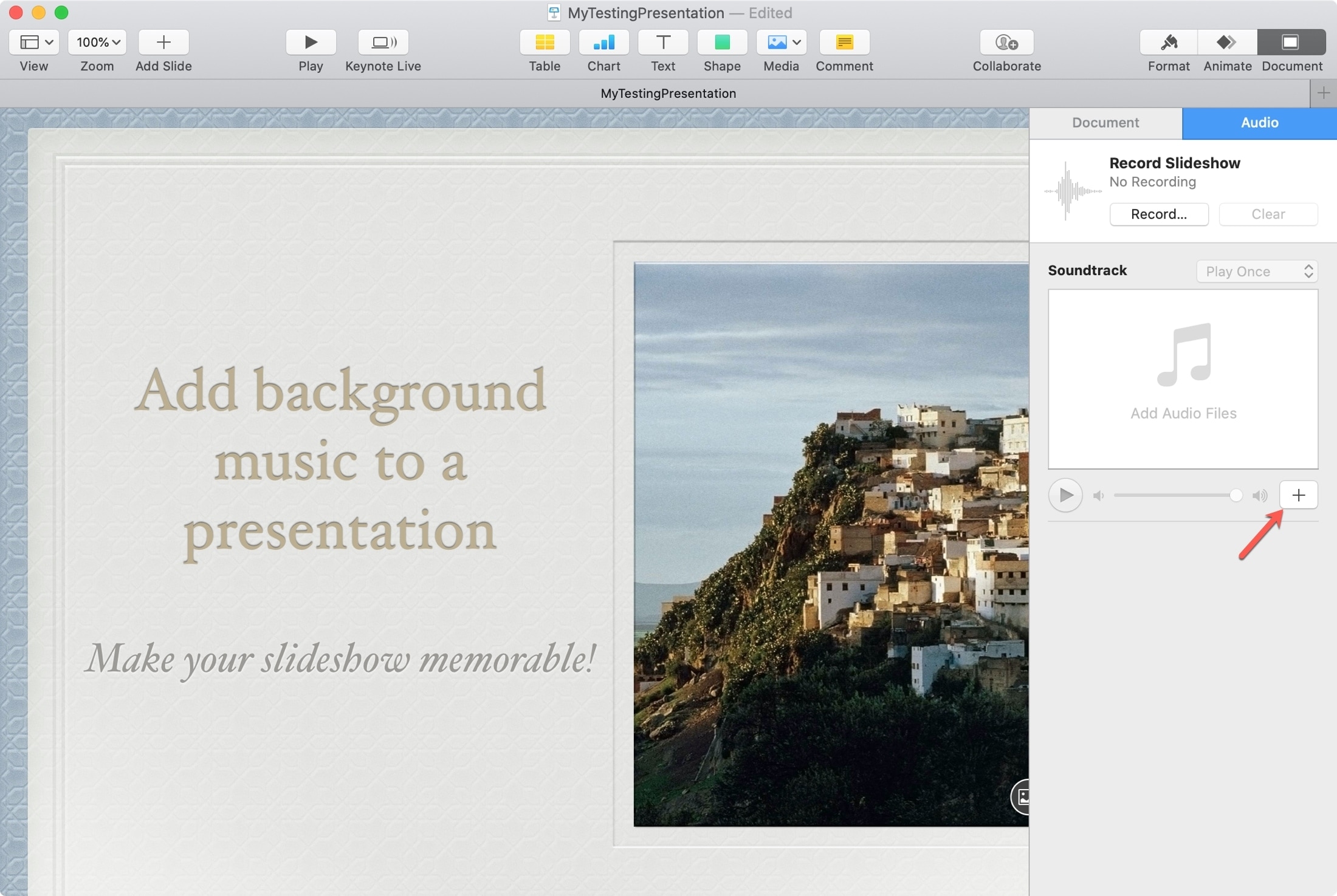 Keynote Add Soundtrack Mac