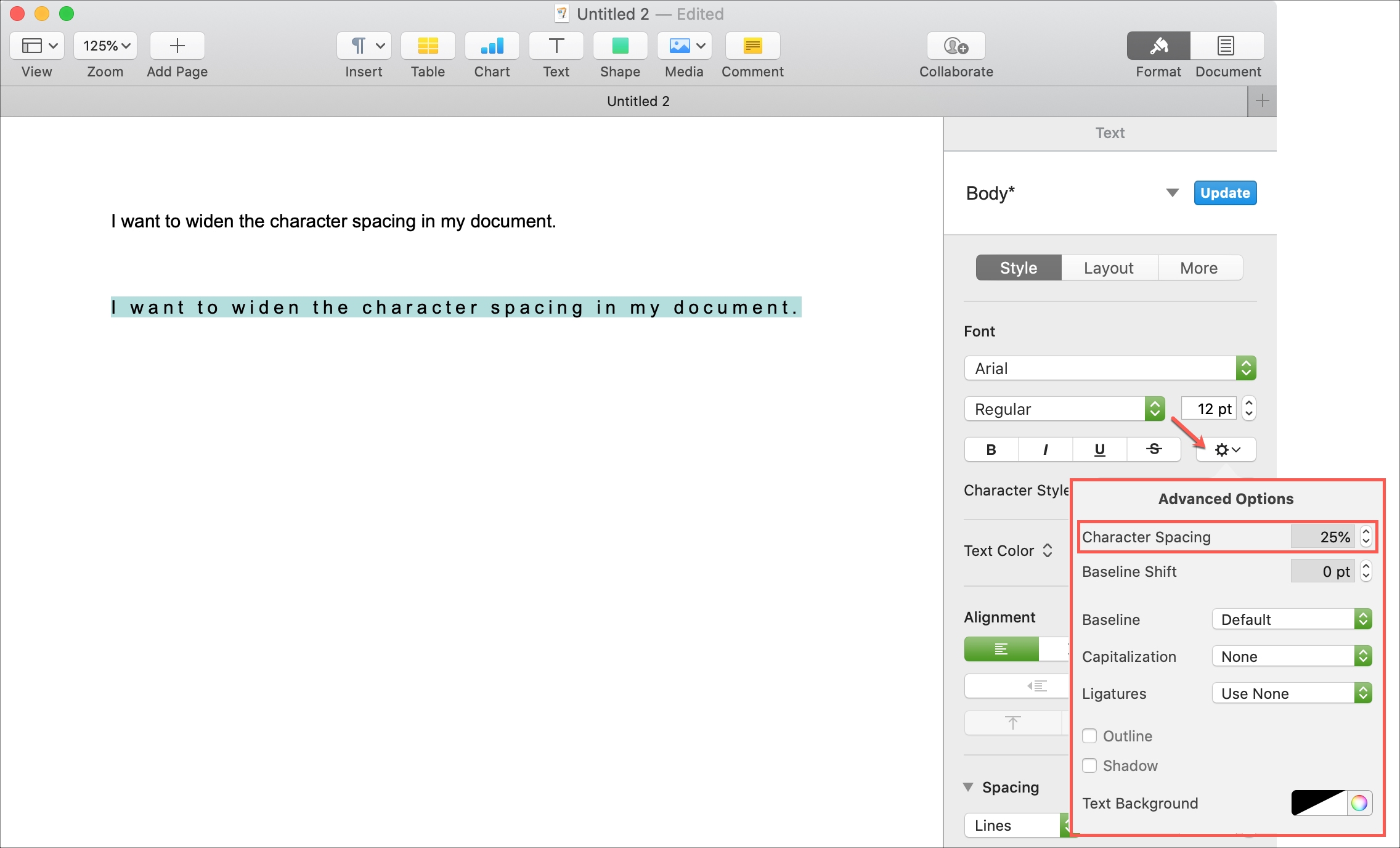 How to adjust character spacing in Pages on Mac | Mid Atlantic