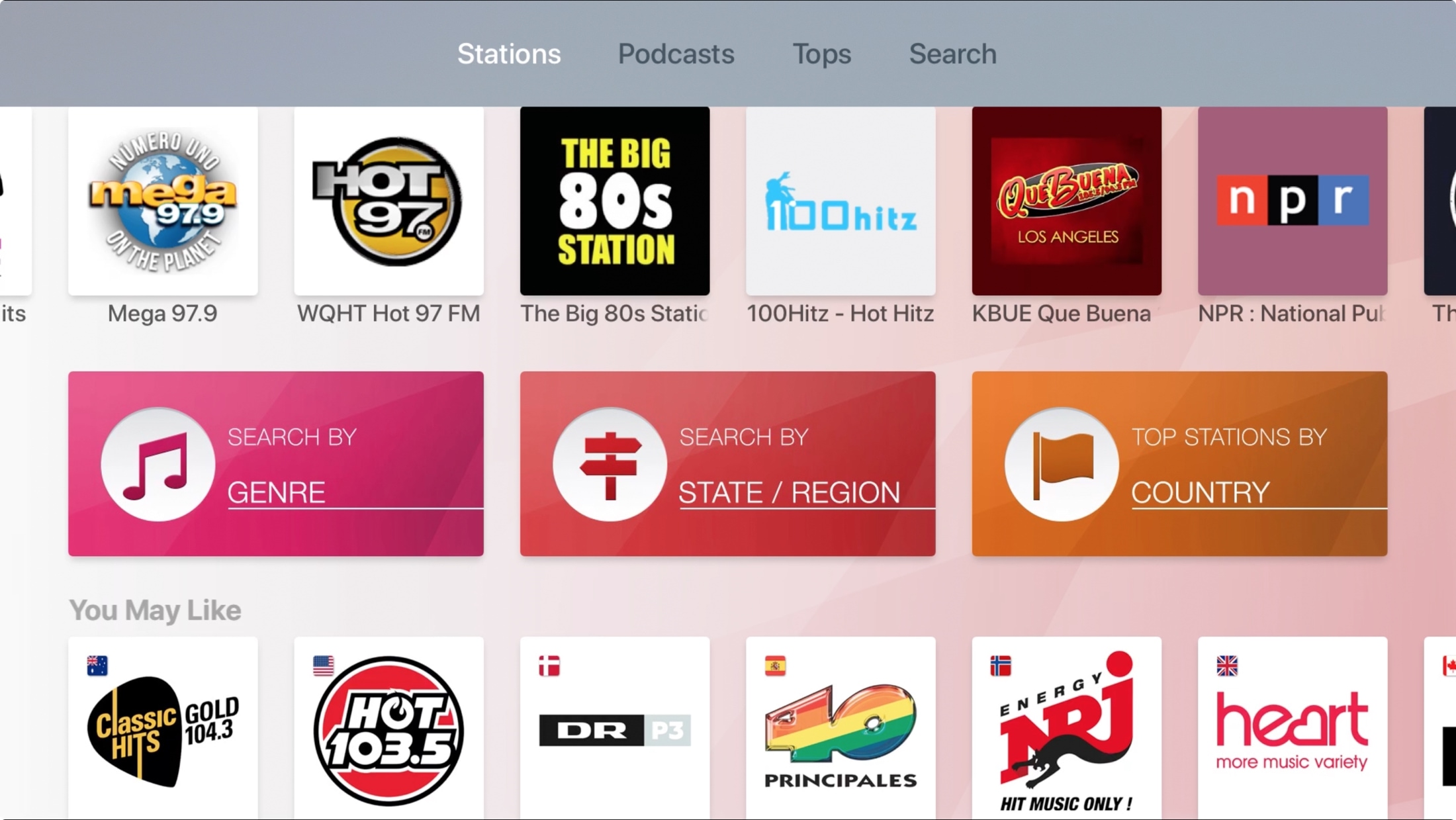 myTuner Radio on Apple TV