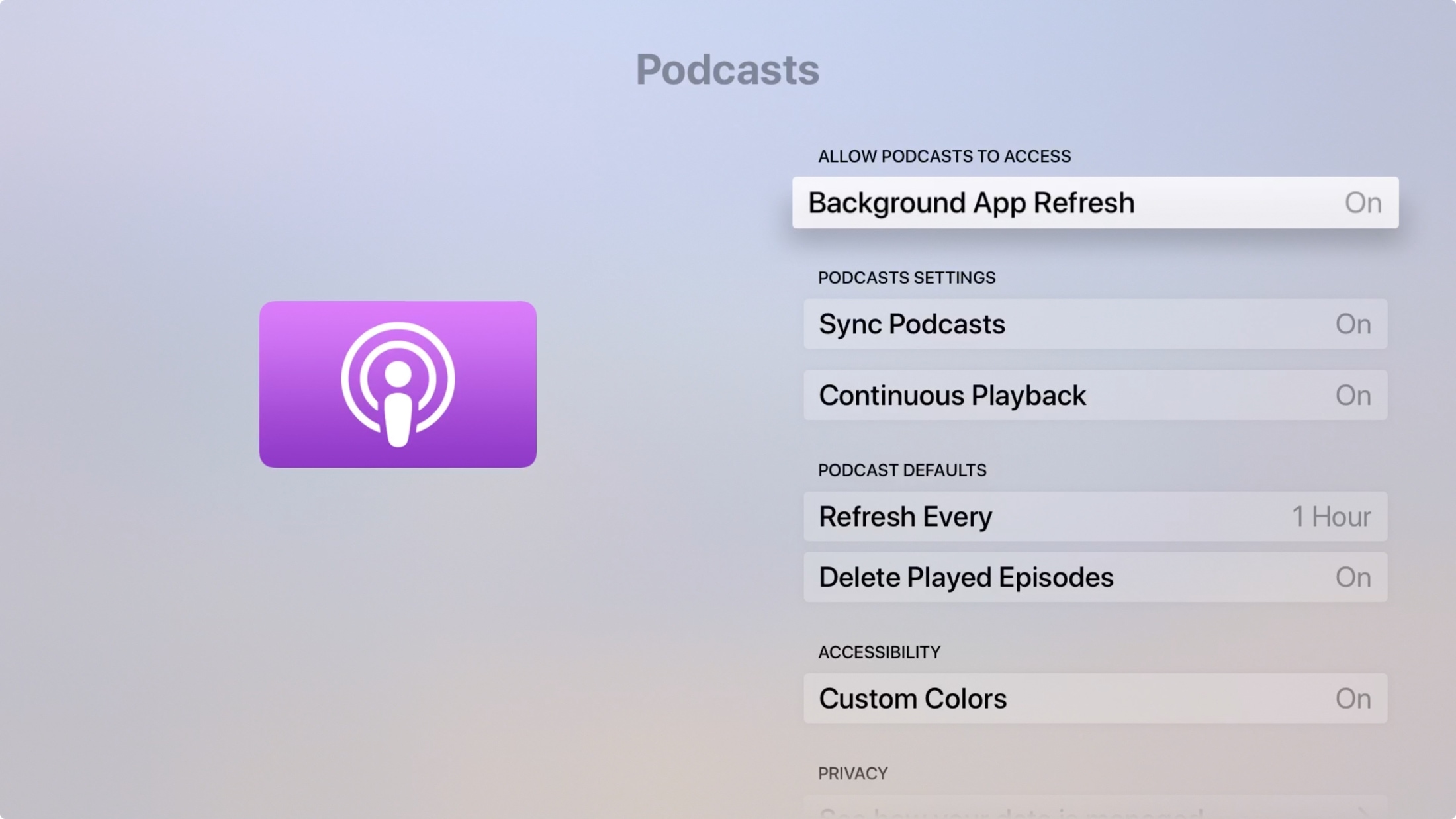 Apple TV Podcasts app