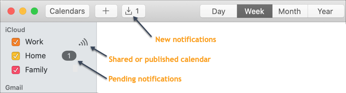 Calendar Mac Notifications Shared