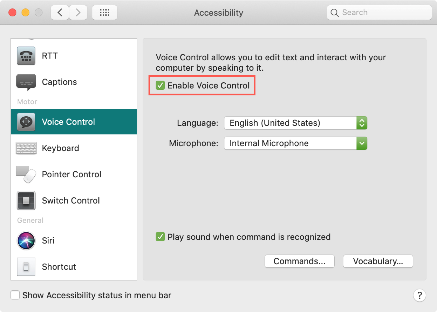 how to enable speech to text on mac