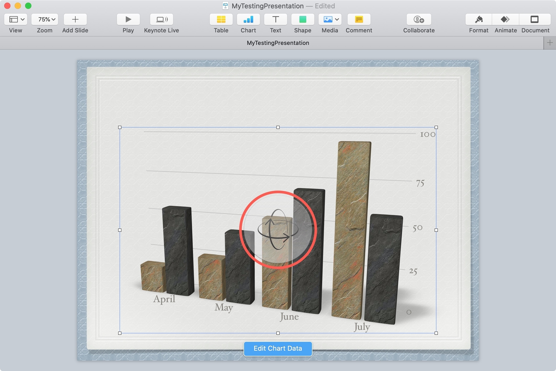 3D Chart Rotation Control Keynote Mac