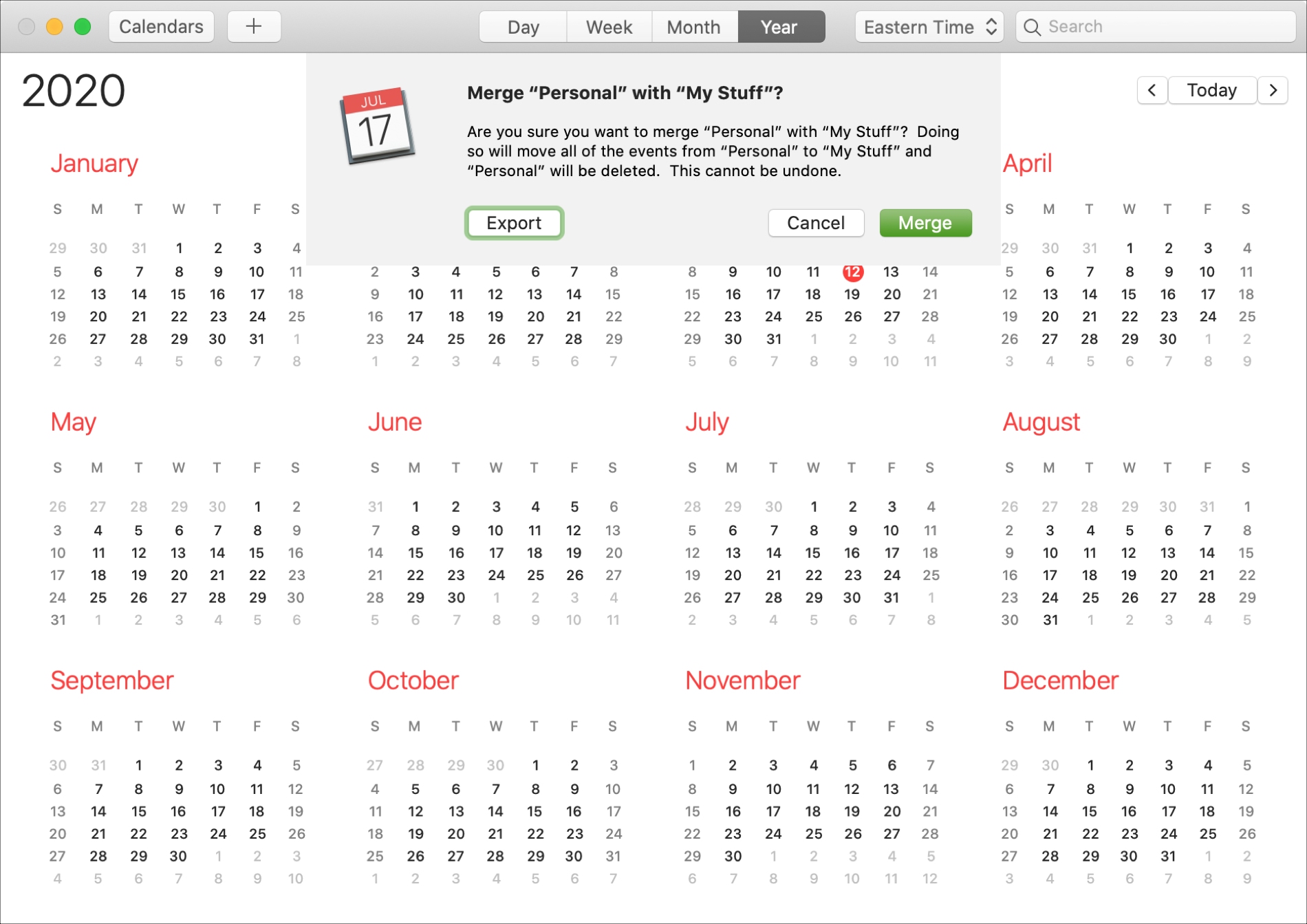 How to merge multiple iCloud calendars into one on Mac Mid Atlantic