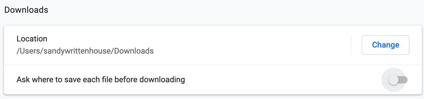 Change download folder Chrome Mac