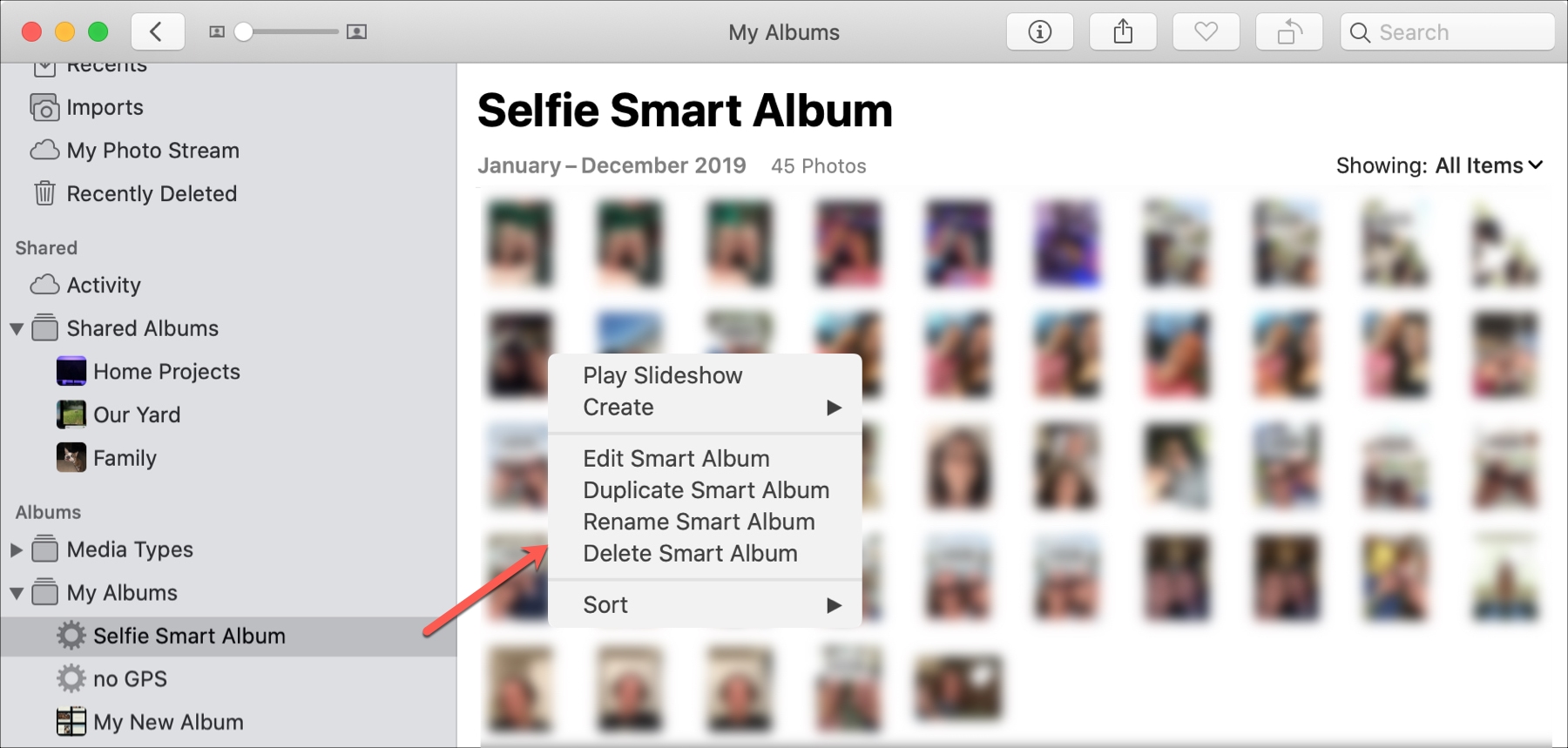 Edit Smart Album in Photos Mac