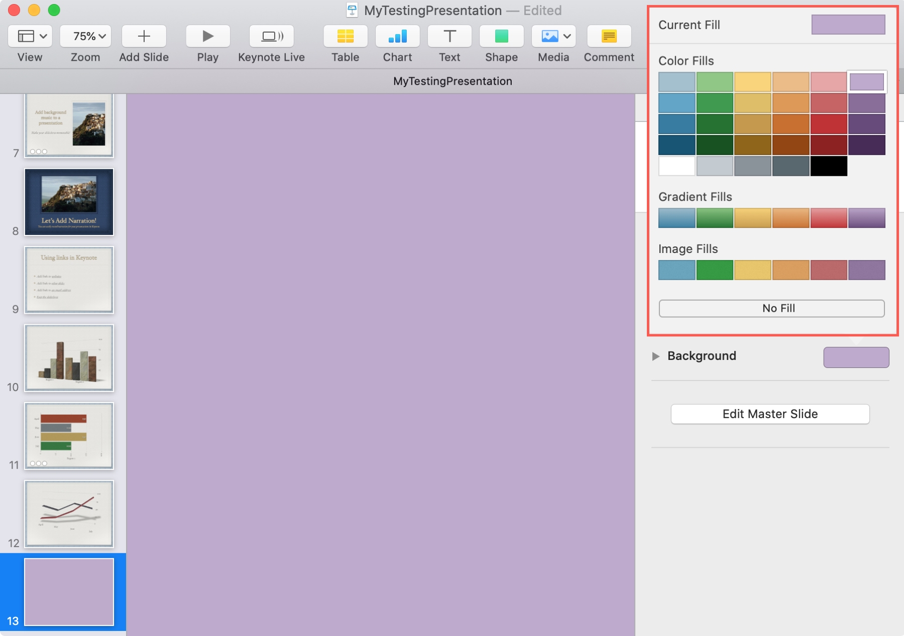 Add Background Color Keynote Mac