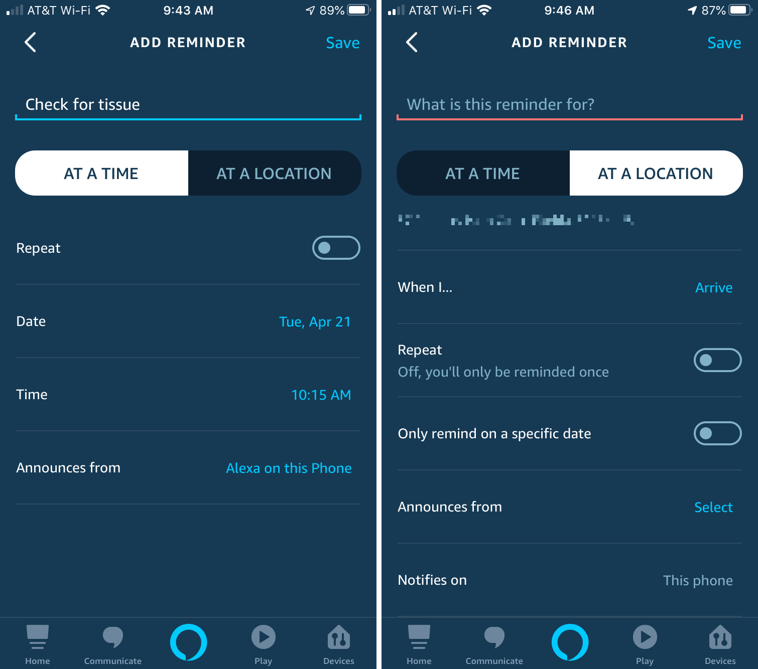 Alexa Add Reminder iPhone