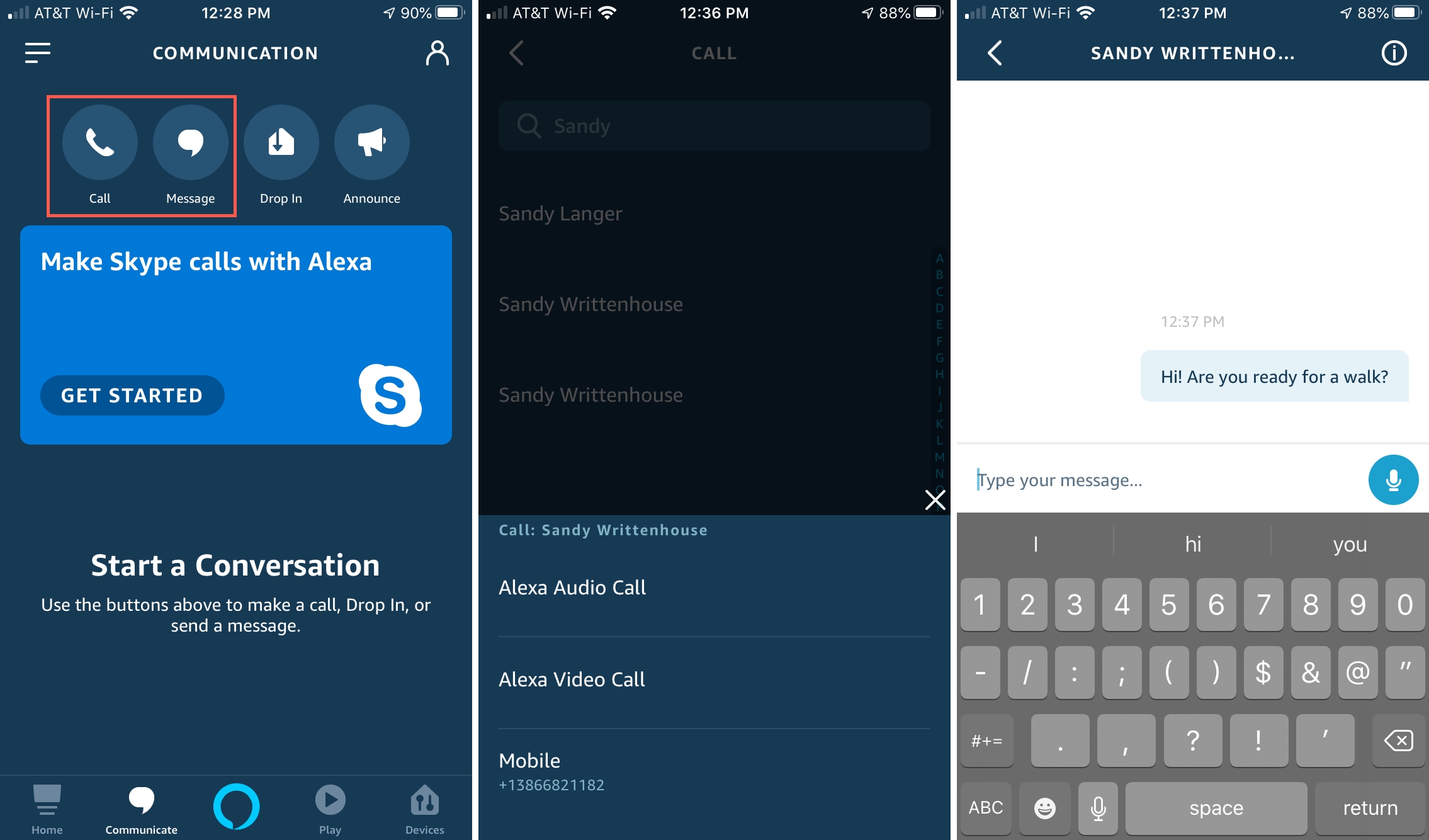 Alexa Call or Message iPhone