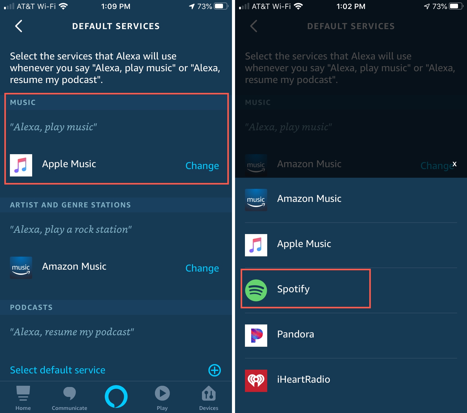 Alexa Default Music App Spotify