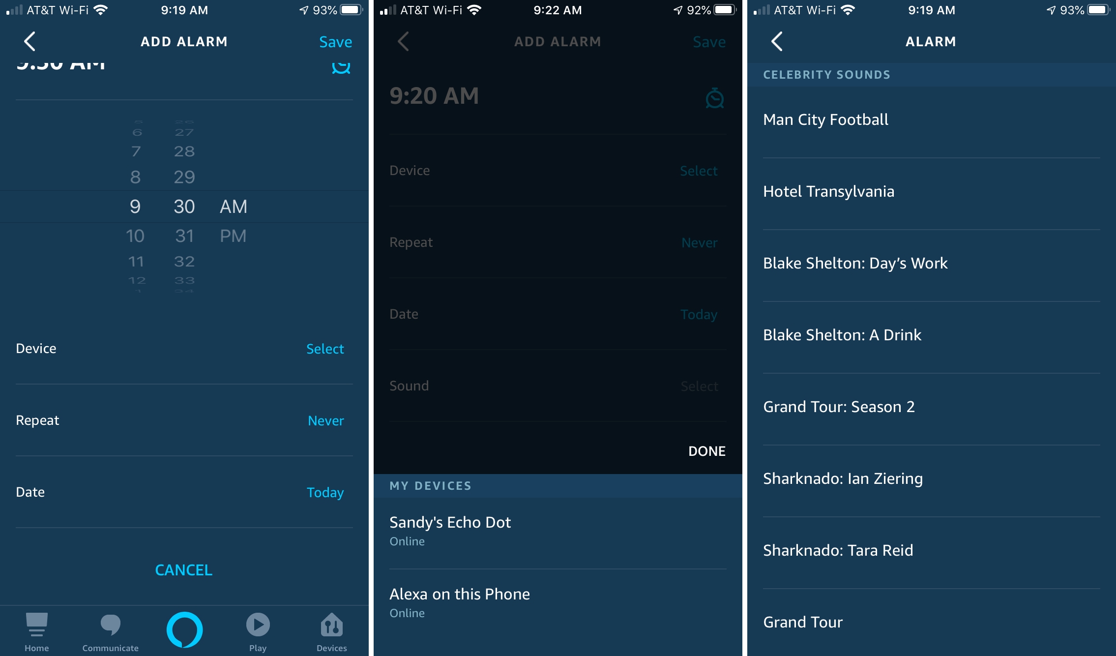 Alexa Set Alarm on iPhone