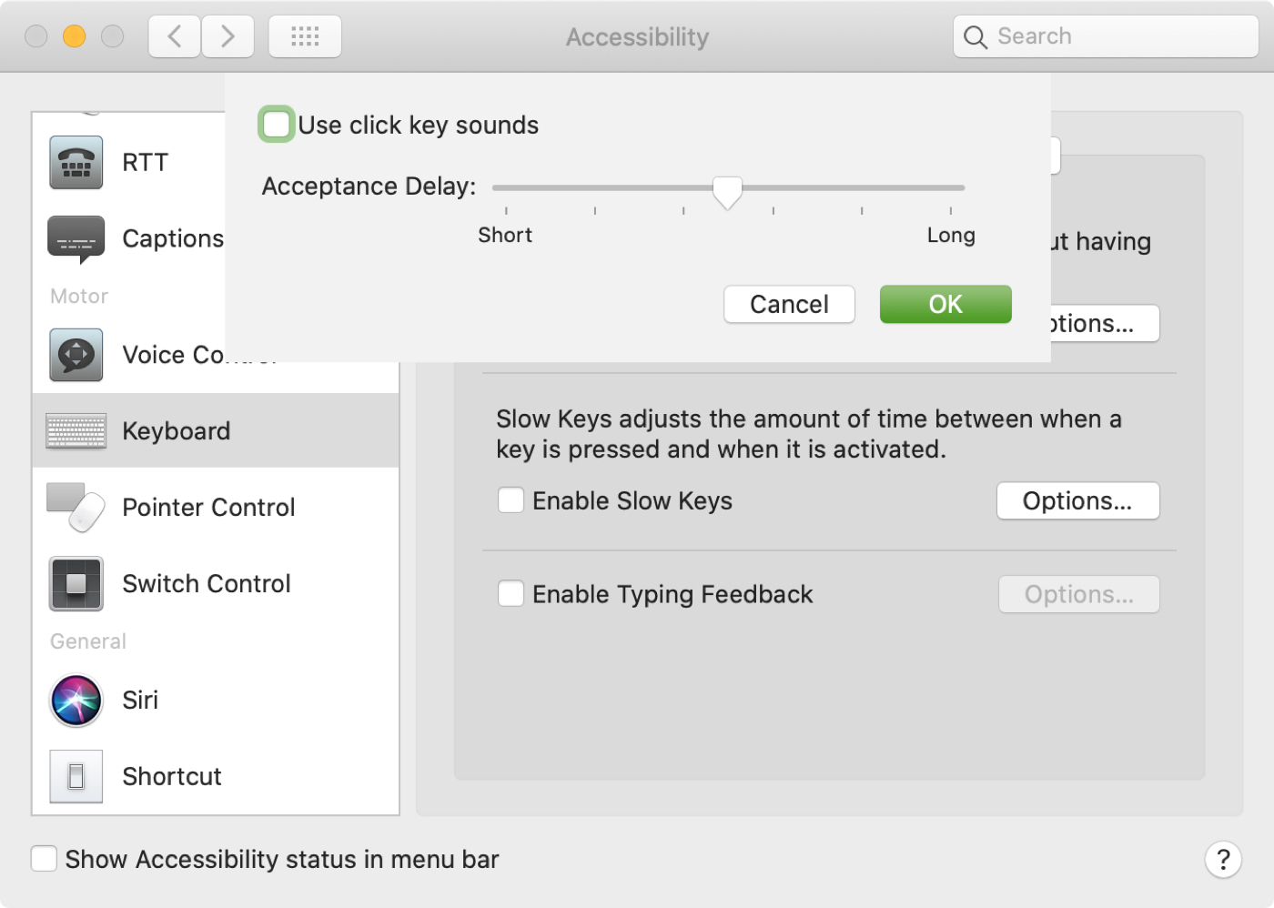 Enable Slow Keys Mac Accessibility Keyboard