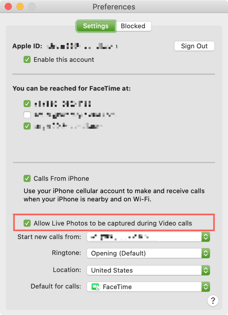 How to enable or disable Live Photos during FaceTime calls | Mid