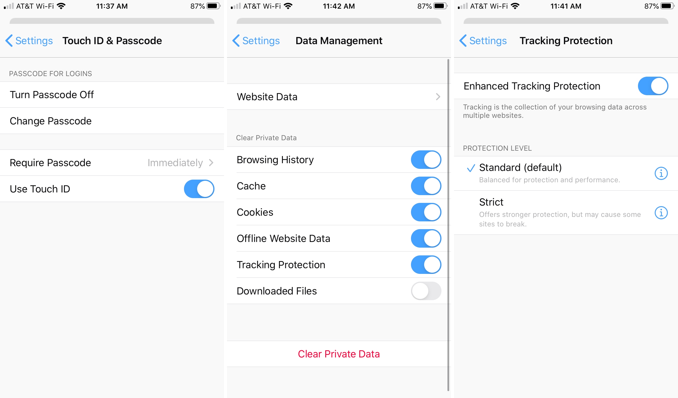 Firefox Passcode Data Tracking iPhone