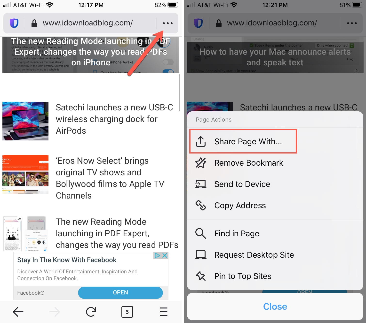 Firefox Share Page With iPhone