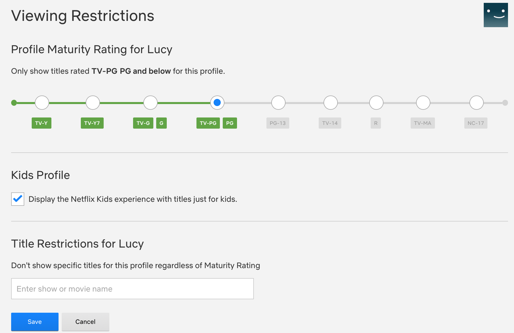 Netflix Kids Viewing Restrictions Web