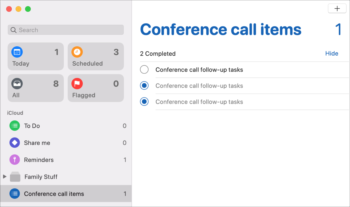 New Reminders from Automator Calendar Alarm