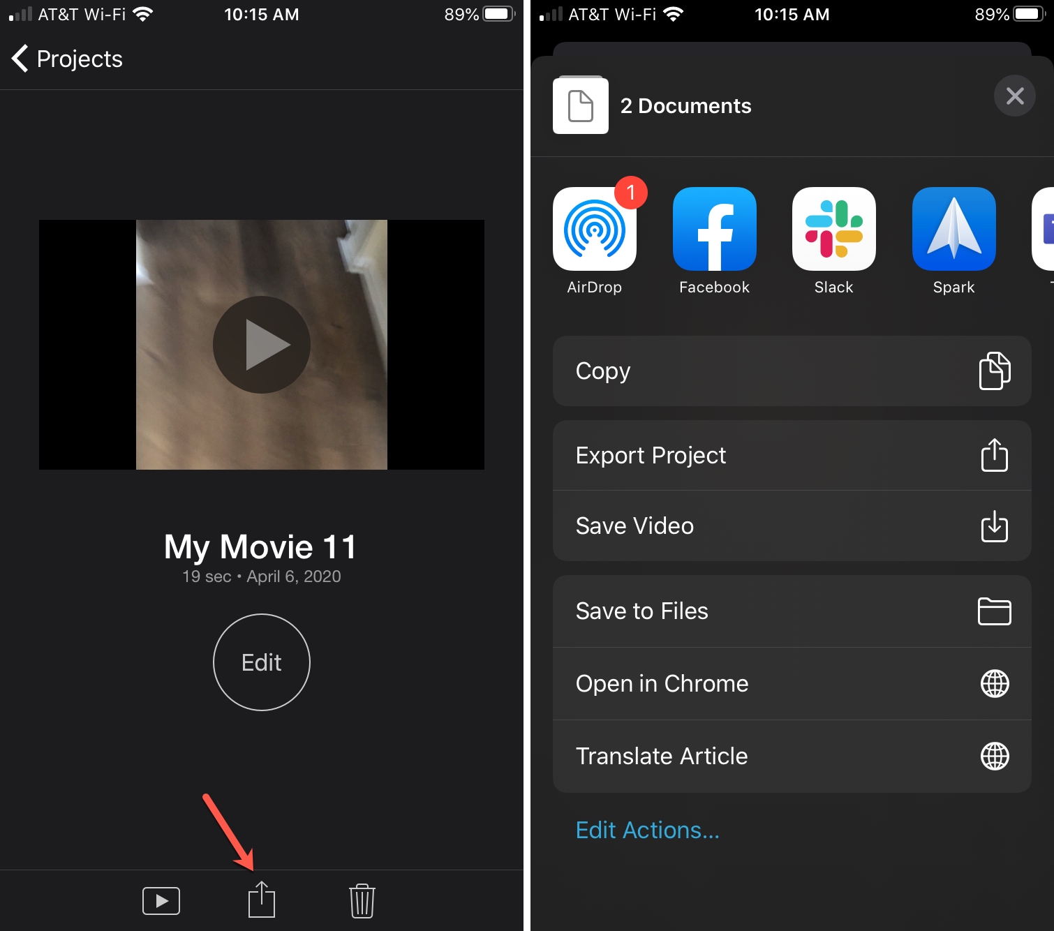 iMovie Share Slow Time Lapse Video