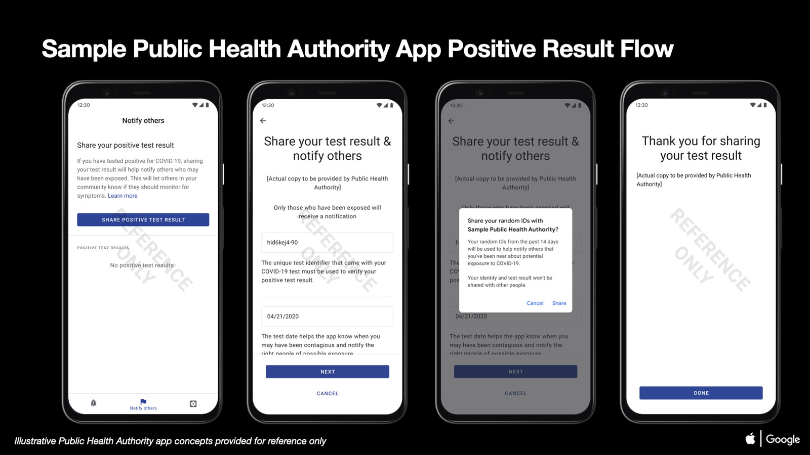 Sample public health authority app onboarding