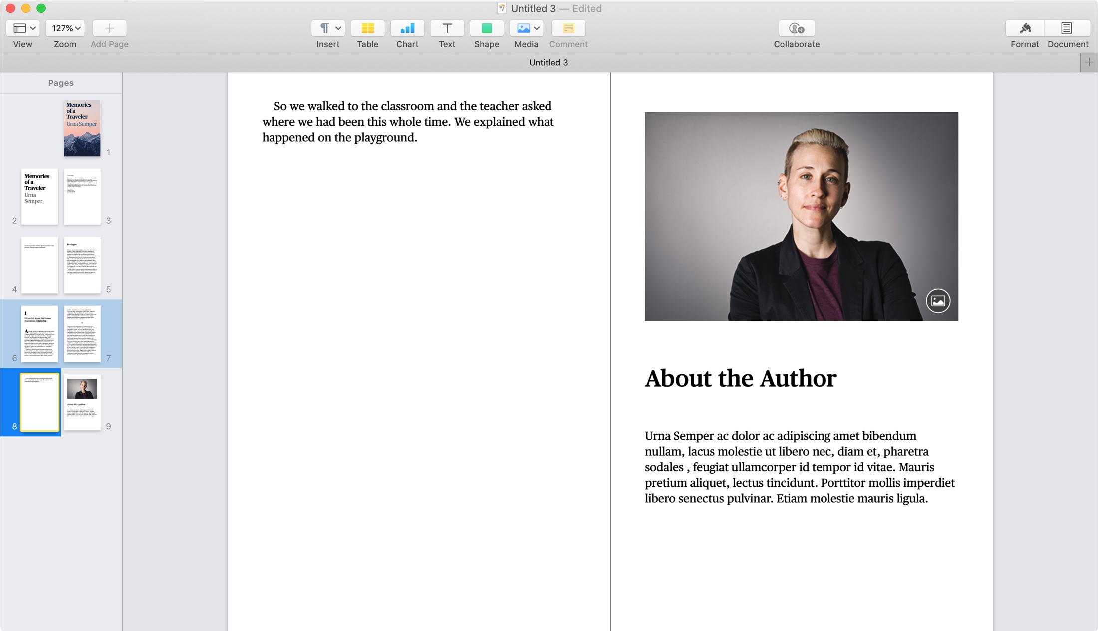 Create Book in Pages on Mac