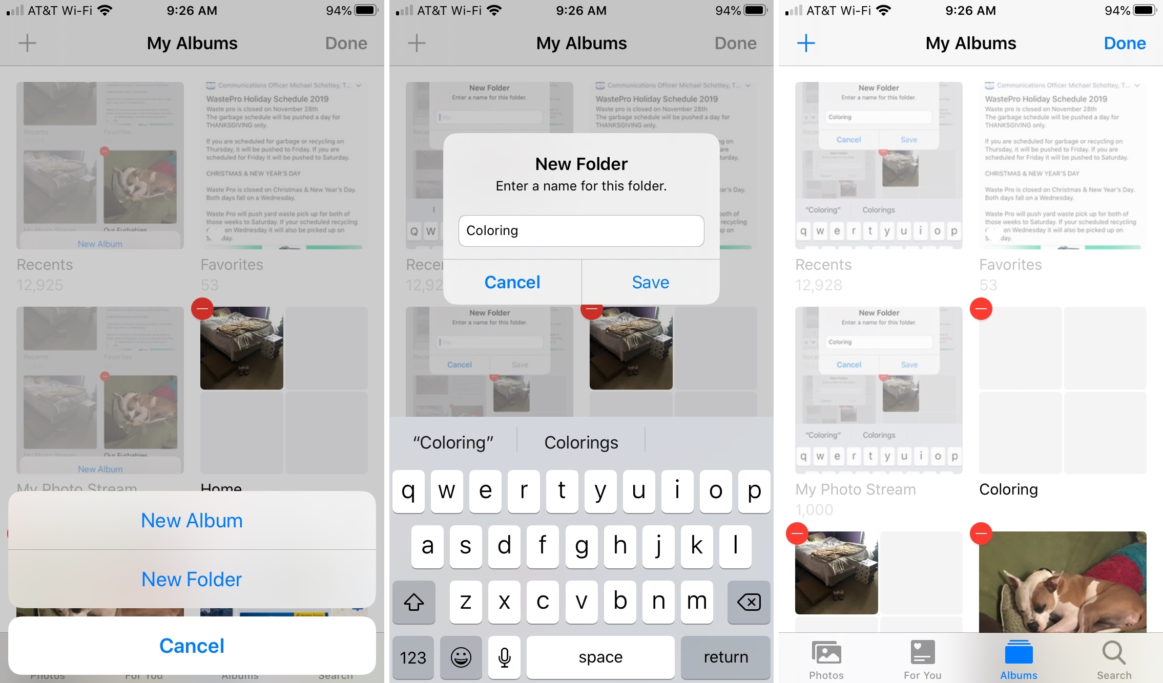 Create Folder in Photos iPhone