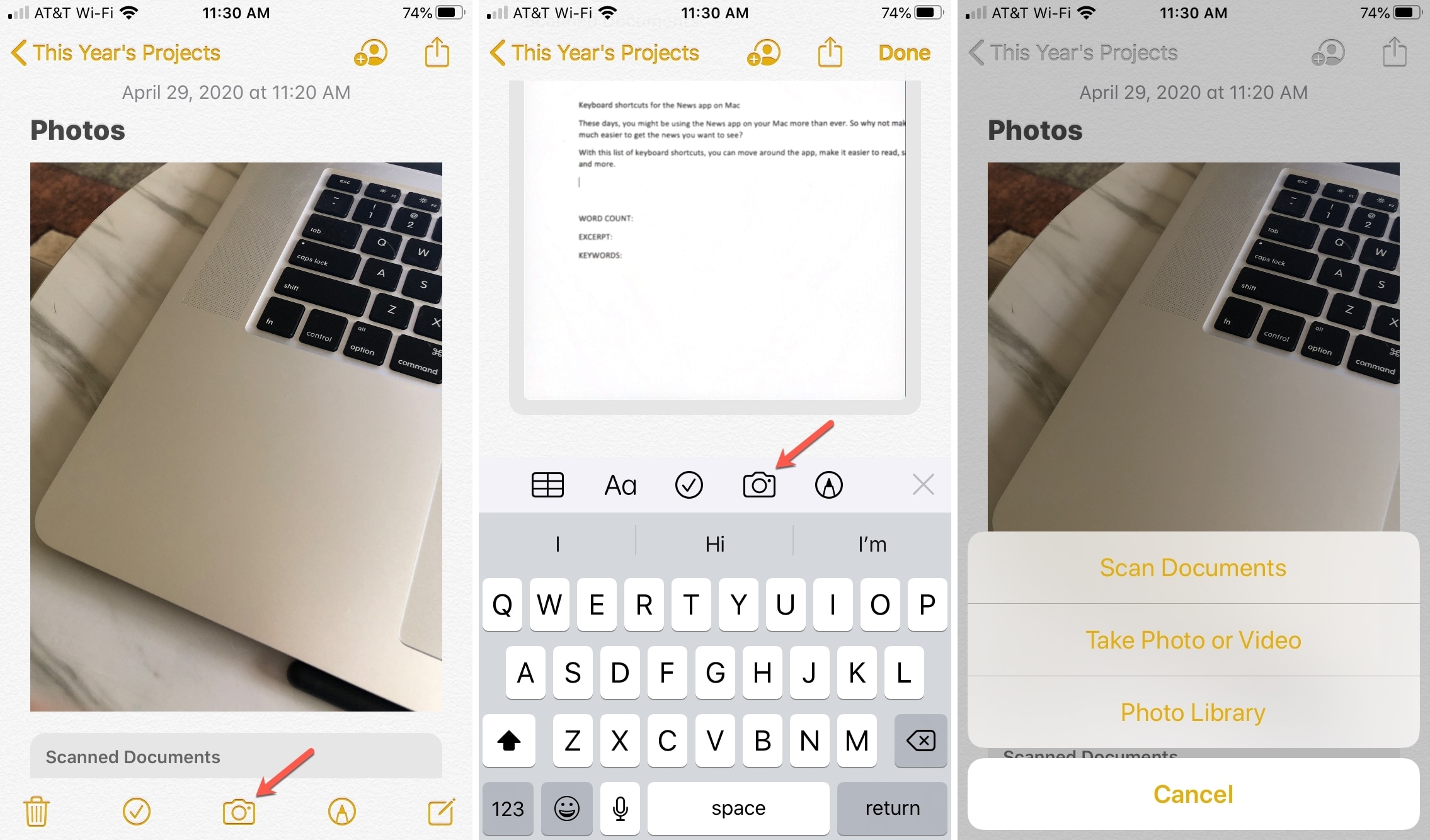 Notes Capture Photos Videos Scans iPhone