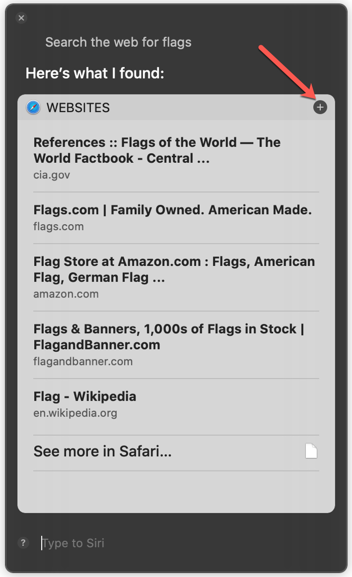 Save Siri Search Results on Mac