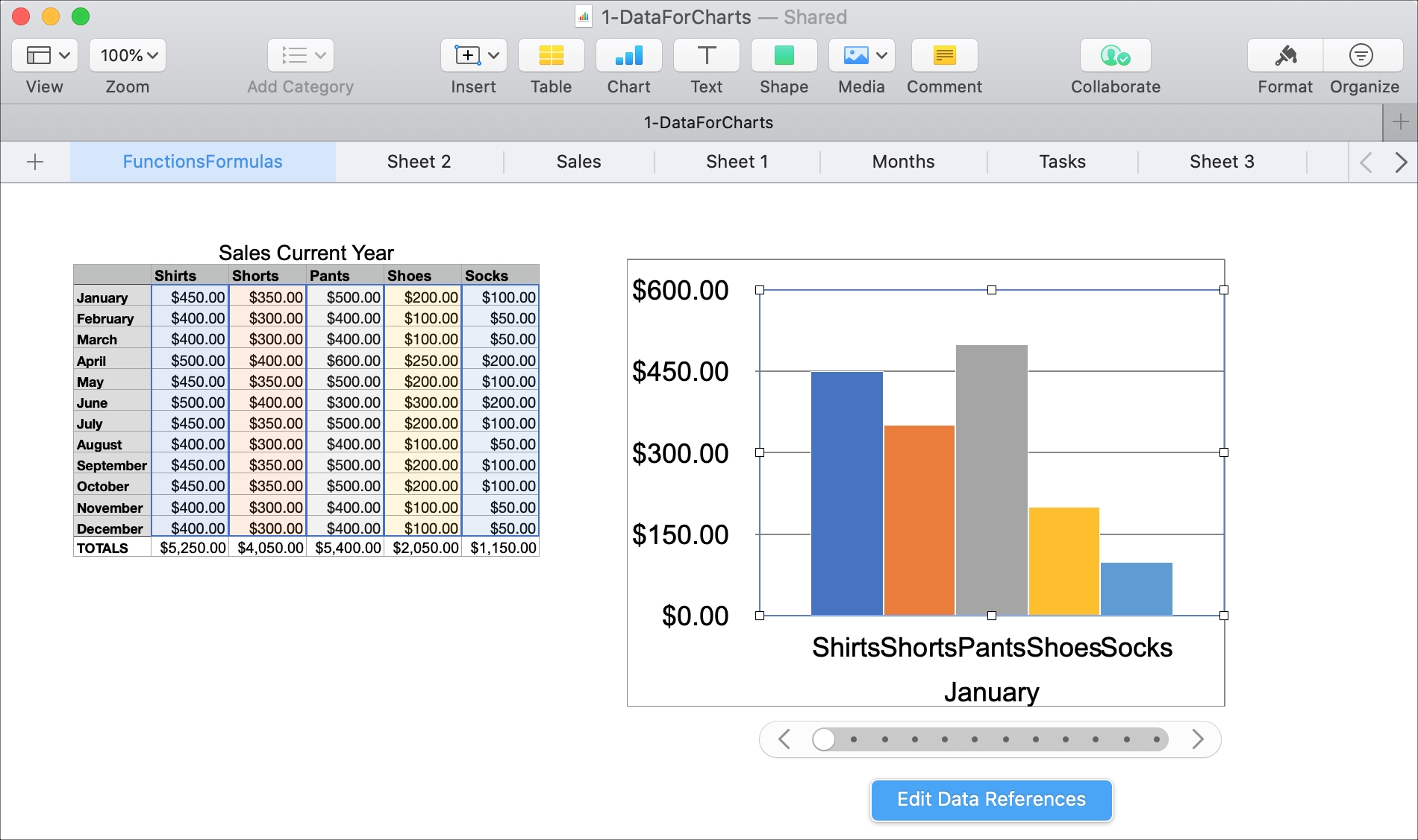 Create Interactive Chart in Numbers Mac