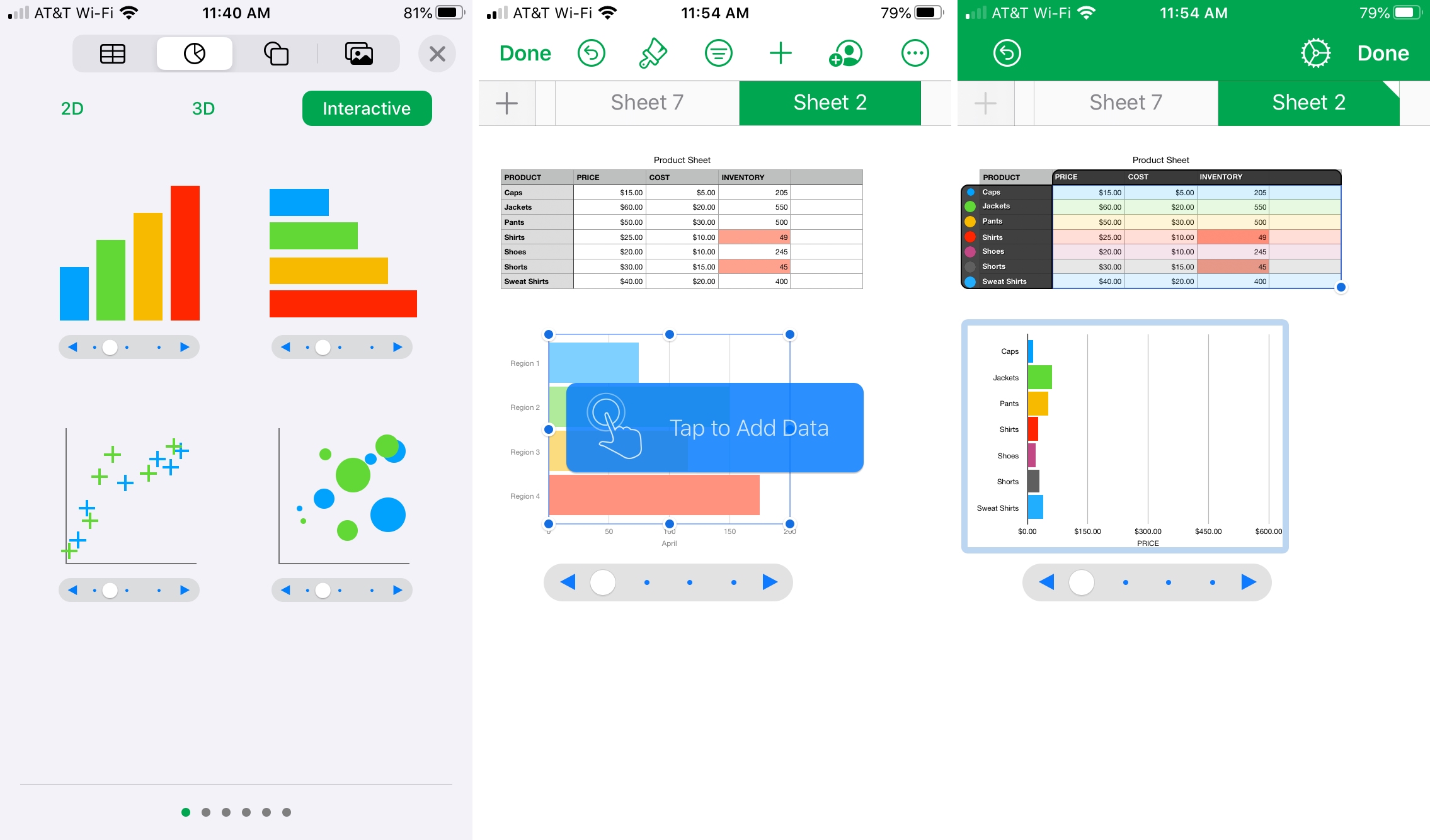 Create Interactive Chart in Numbers iPhone