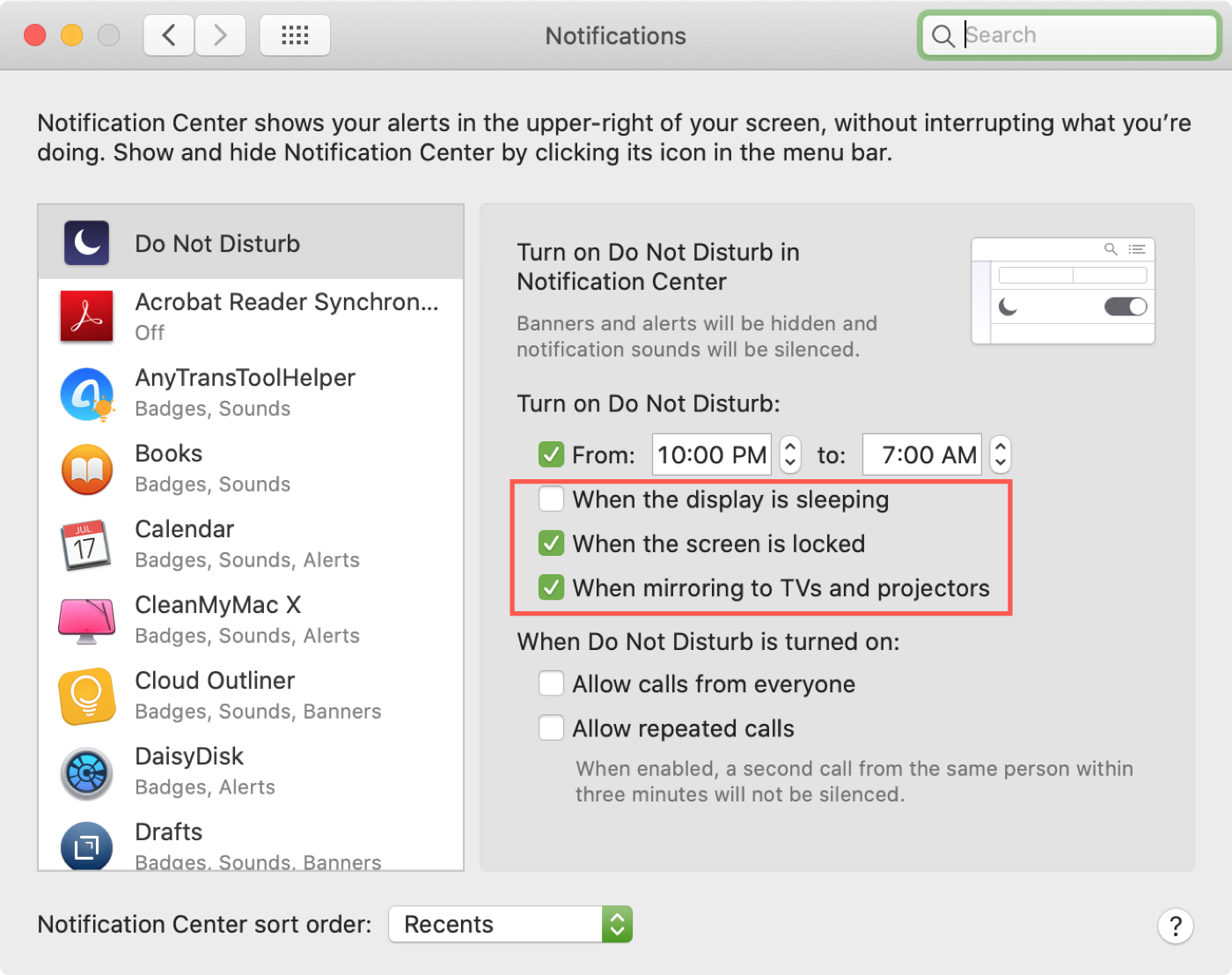 Do Not Disturb Mac System Preferences