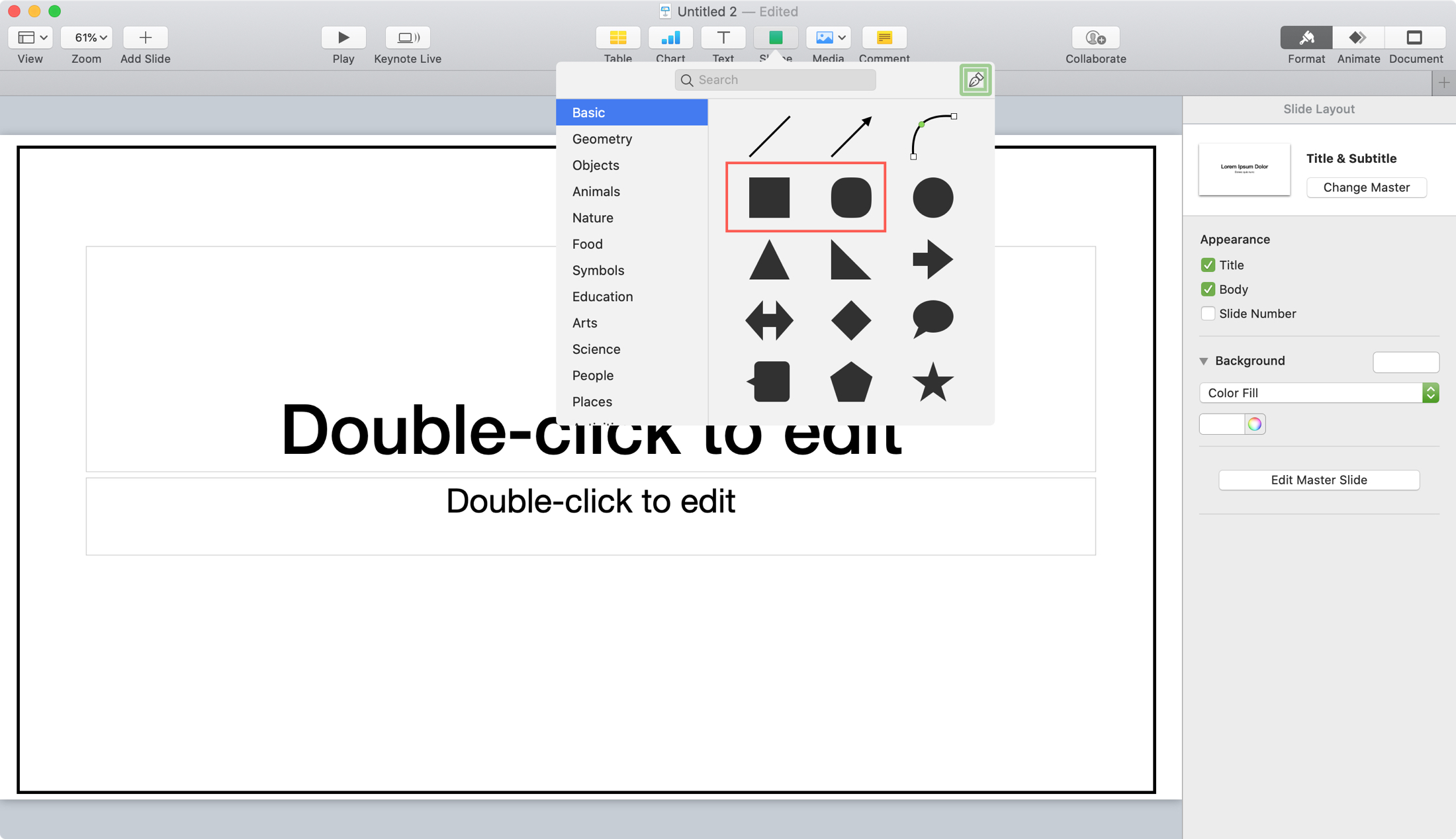 Keynote Slide Border Shape Mac