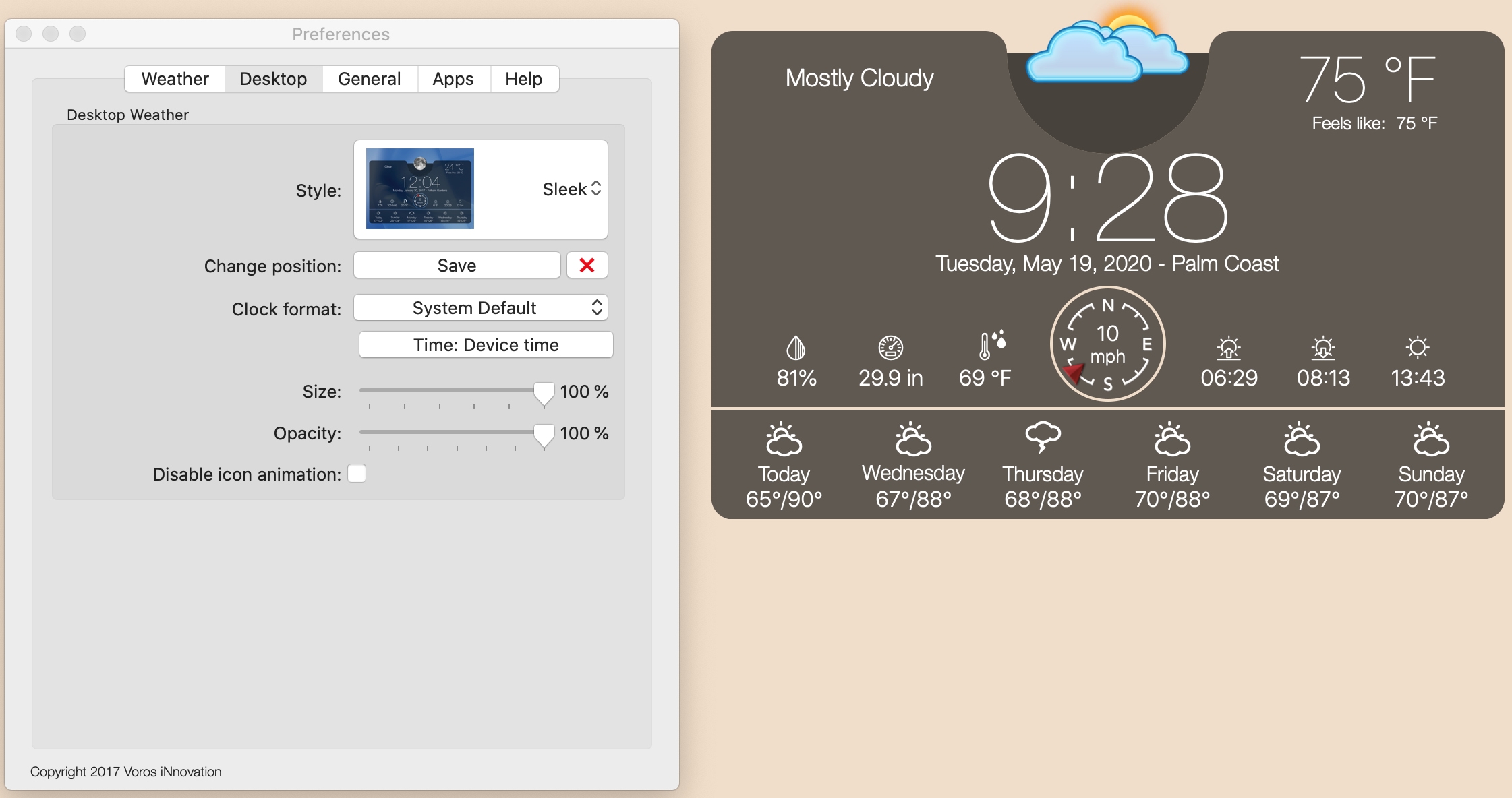 Weather Widget Desktop app on Mac