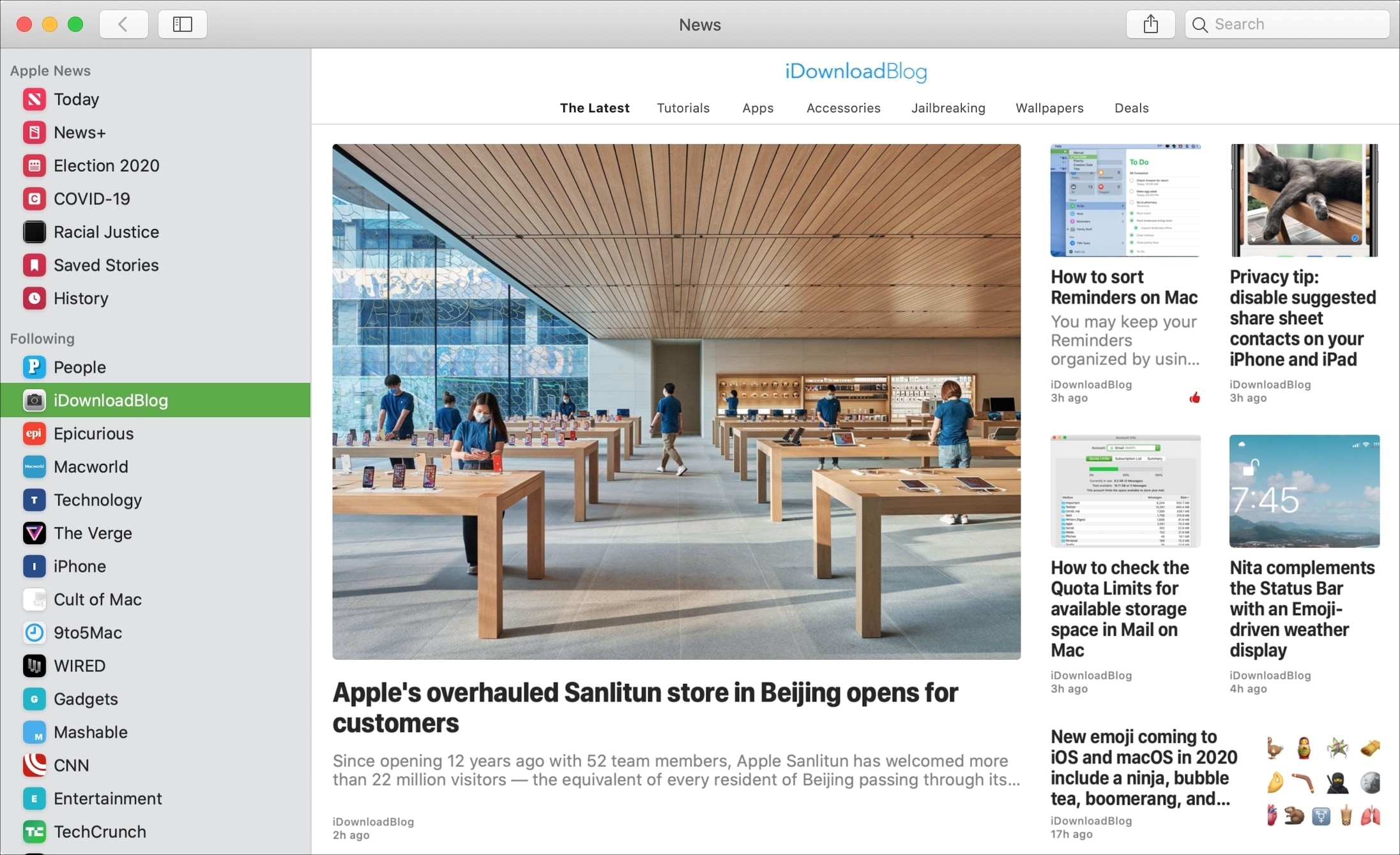 News App on Mac iDB Channel