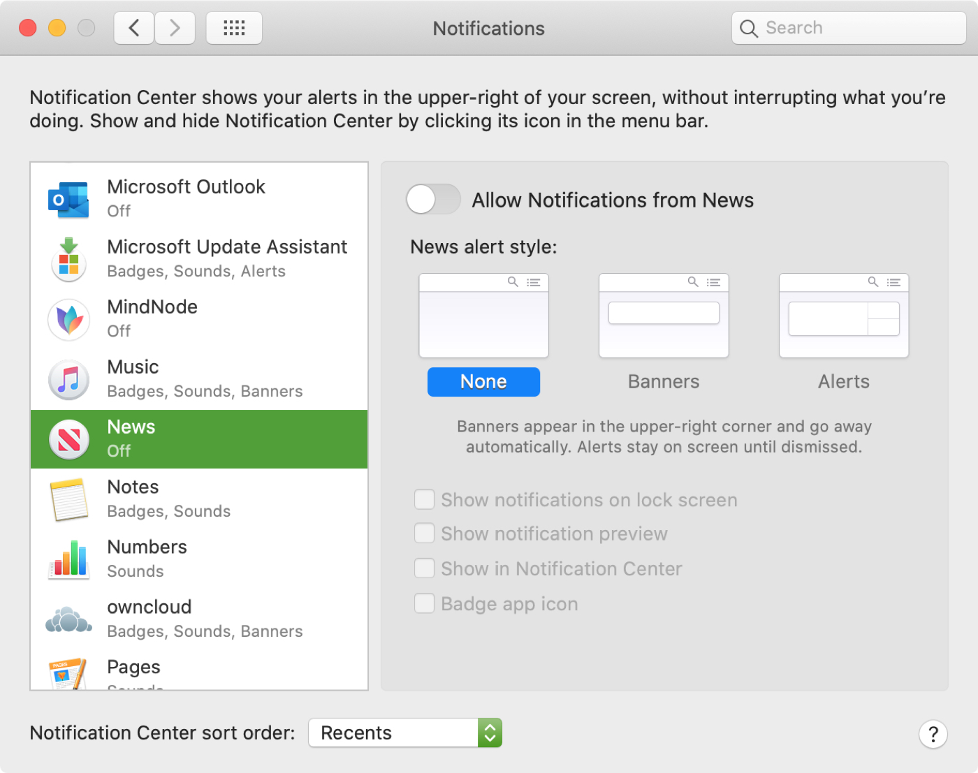 News Mac Notifications Off