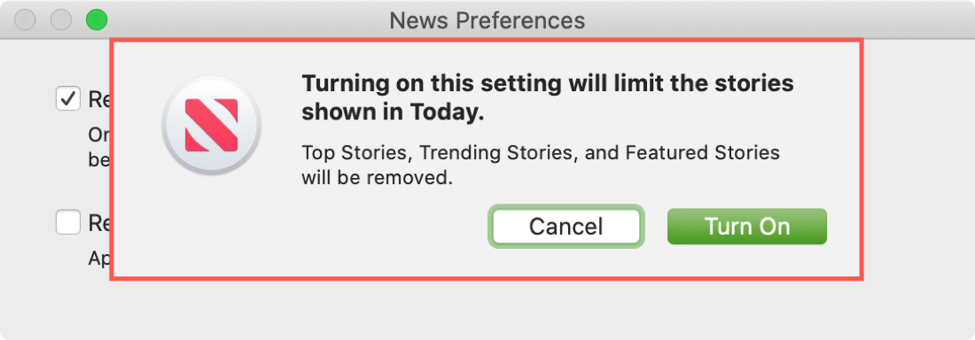 News Preferences Turn On Today Limit