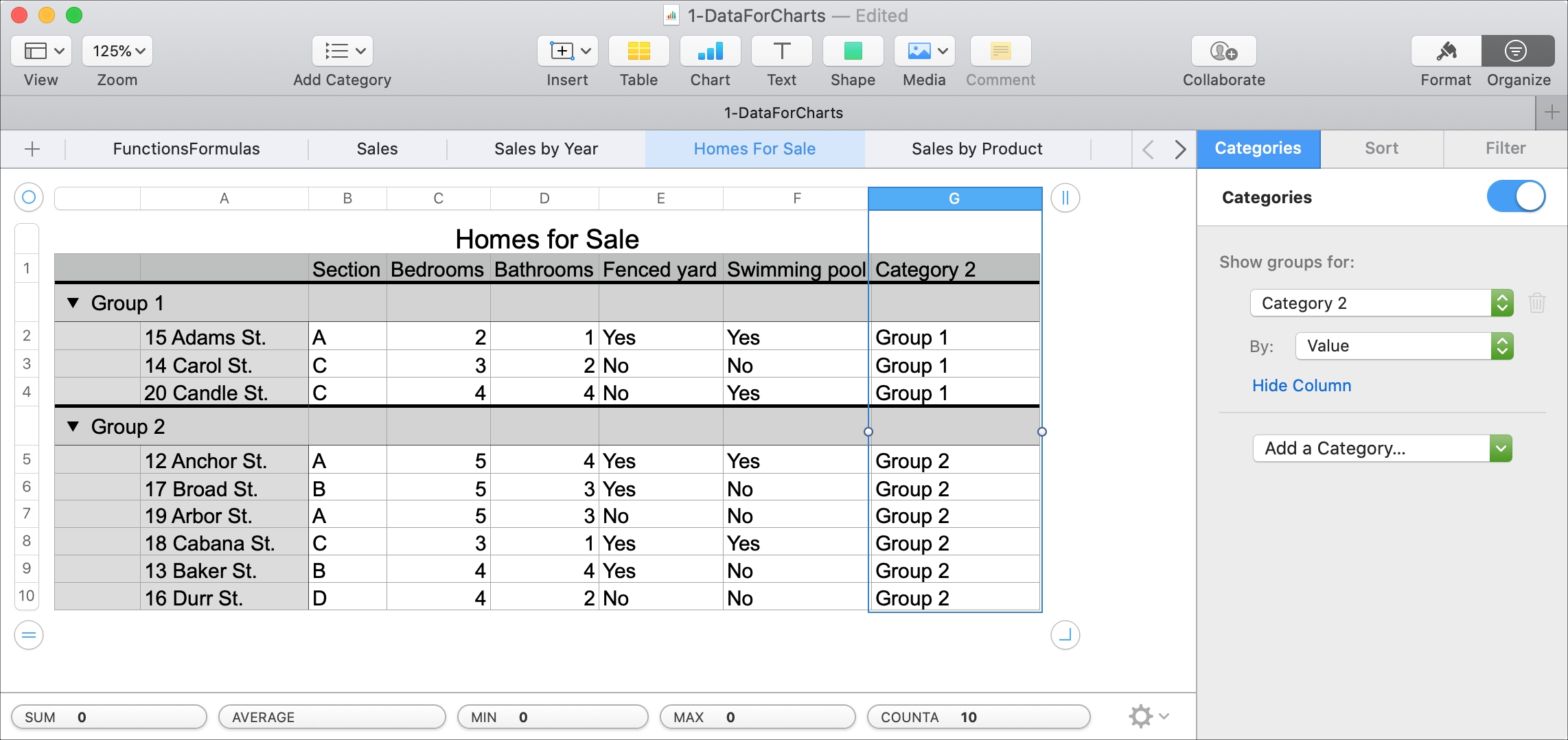 How to work with basic Categories in Numbers on Mac Mid Atlantic Consulting Blog