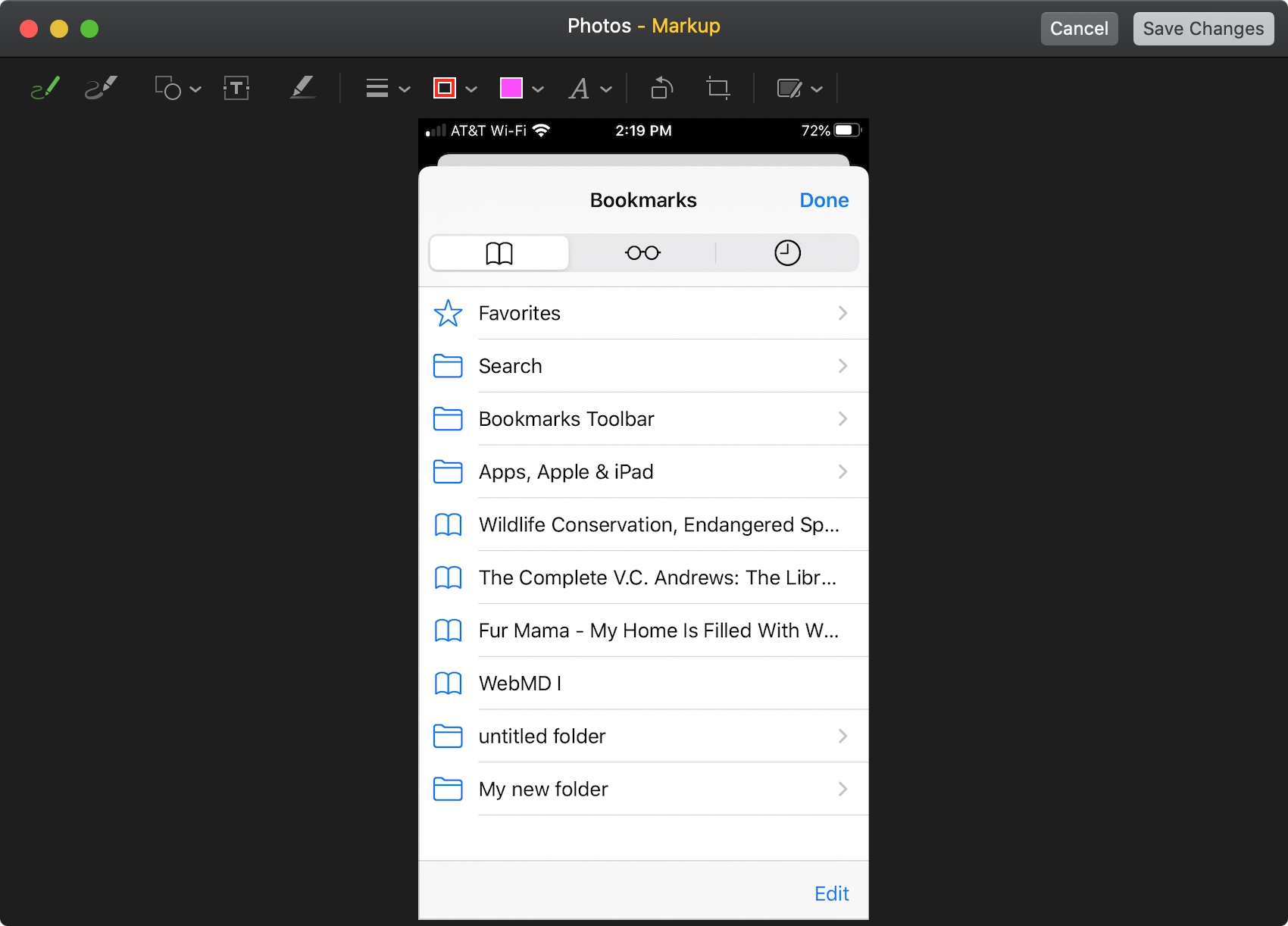 Photos Markup tool on Mac