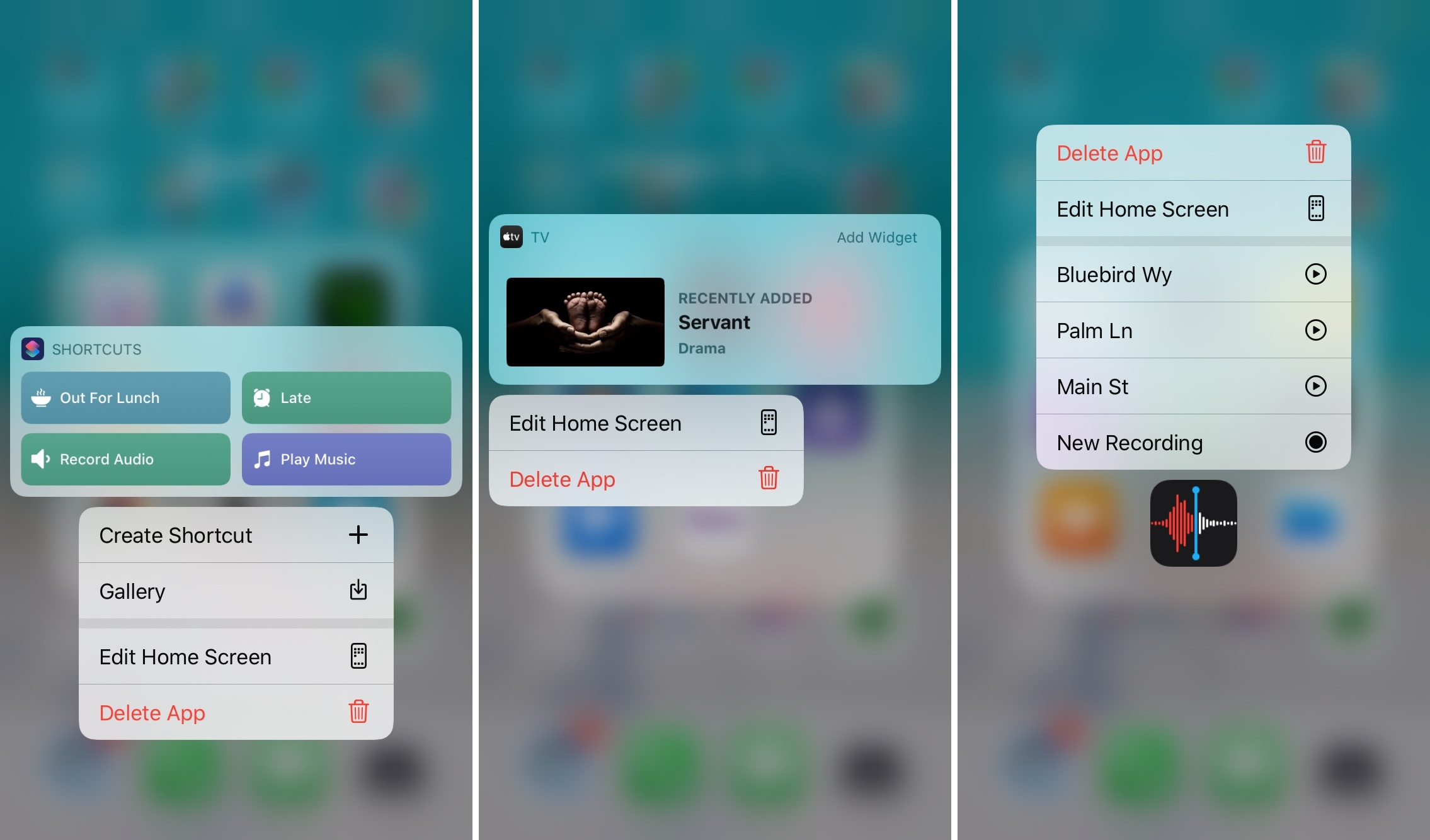 Shortcuts TV Voice Memos - Long Press Shortcuts
