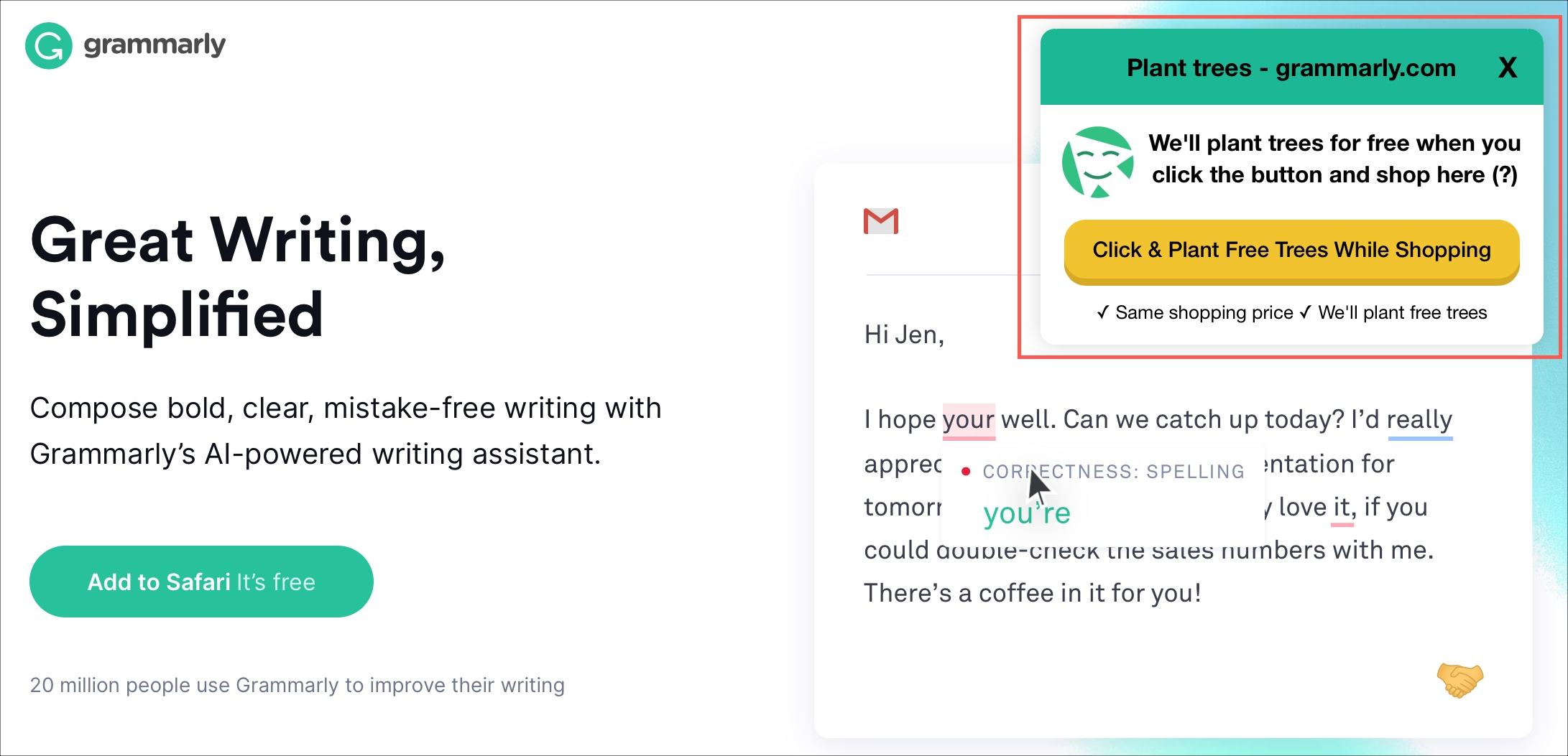 TreeClicks on Grammarly